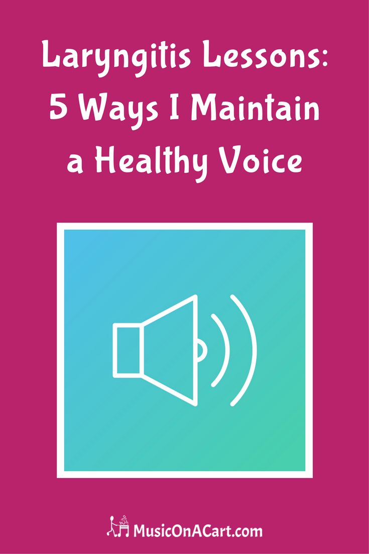 Five ways music teachers can help maintain a healthy teaching and singing voice. | www.MusicOnACart.com