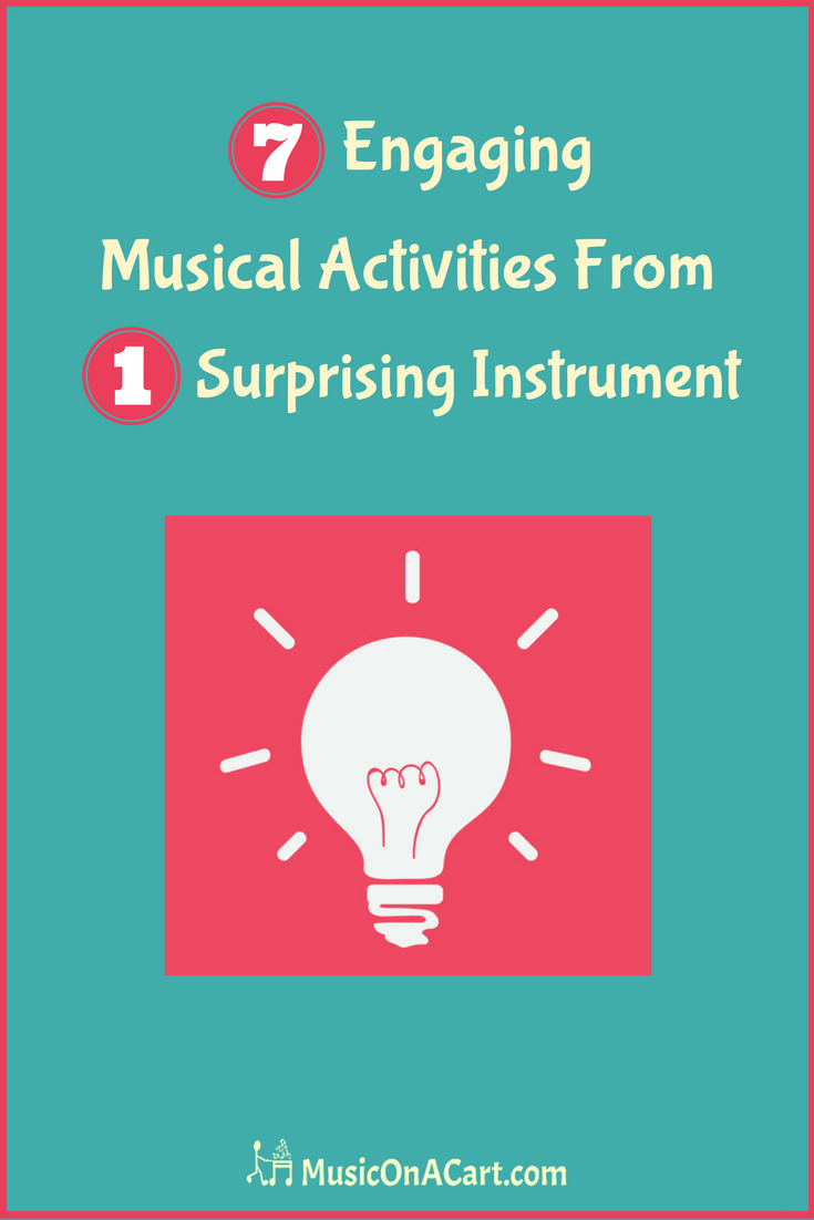 Check out these seven creative music lesson ideas that use only one, small instrument! | www.MusicOnACart.com
