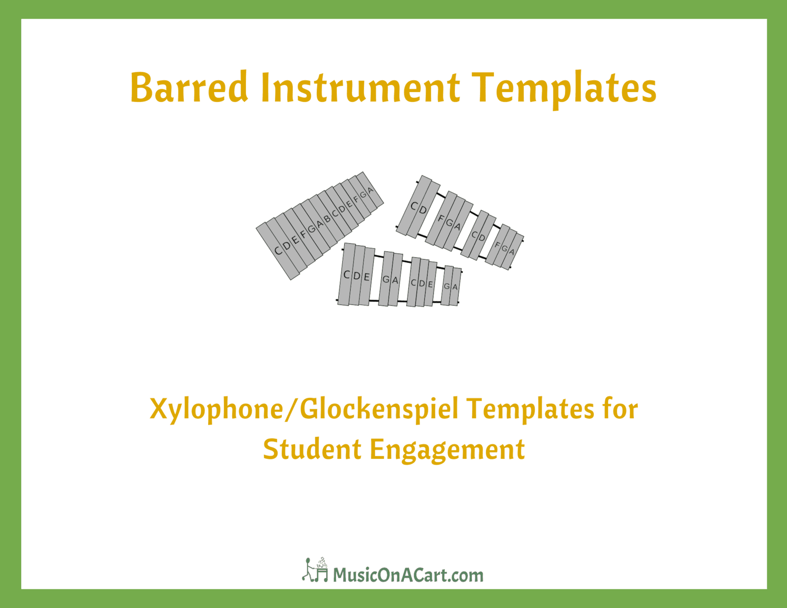 These barred instrument templates are great manipulatives for your music students to use, especially if you are teaching music from a cart. Download them for free at www.MusicOnACart.com