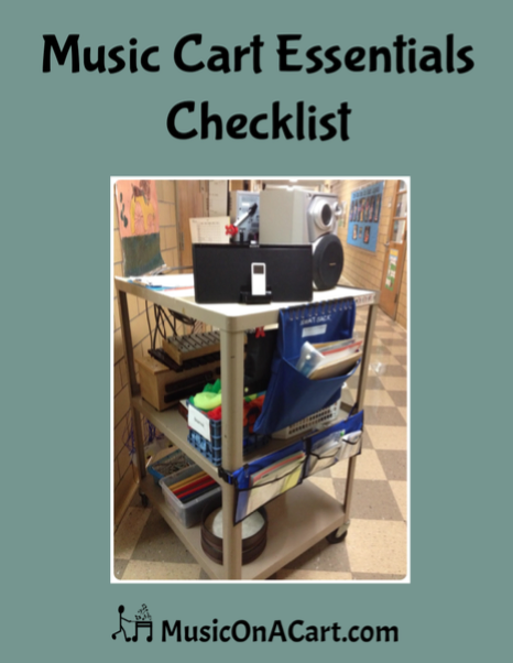 Essential checklist of teaching tools and items when teaching music from a cart. | www.MusicOnACart.com